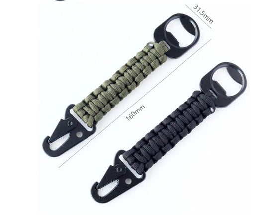 Handcrafted Nylon Rope Clip Lanyard With Bottle Opener Keyring