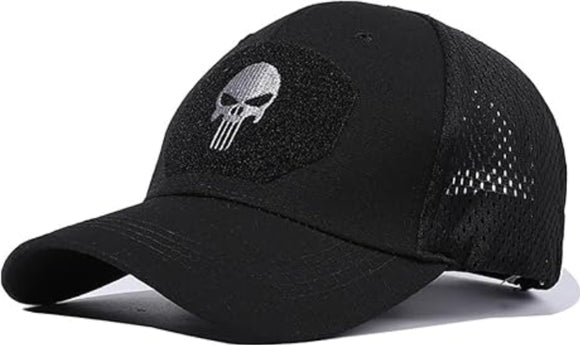 black punisher hat