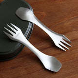 3 in 1 Titanium Utility Cutlery Ultra Lightweight Knife Fork Spoon