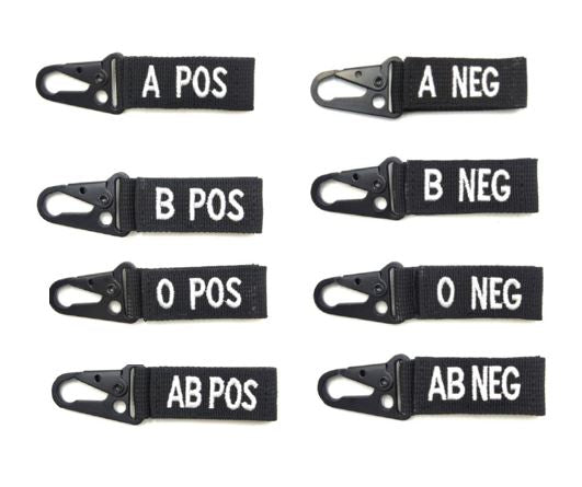 BLOOD TYPE BLACK KEYCHAIN