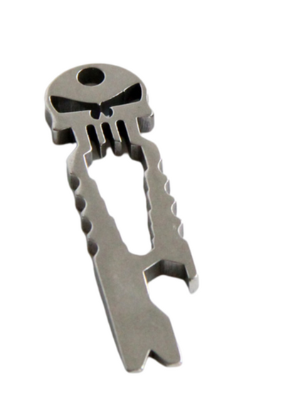 (Silver)Skull Survival Pocket Tool Key - أداة متعددة الاستخدام