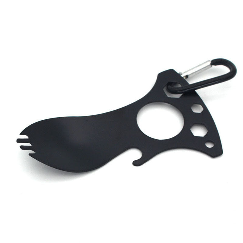 7 في 1 متعددة المهام باللون الأسود EDC Spork 