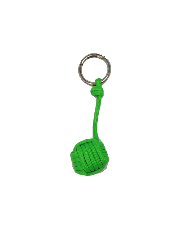 SQUARE MONKEYFIST KEYFOB HAND MADE FROM PARACORD (NEON)