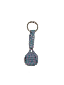 SQUARE MONKEYFIST KEYFOB HAND MADE FROM PARACORD (GREY)