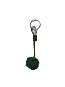 SQUARE MONKEYFIST KEYFOB HAND MADE FROM PARACORD (OD GREEN)