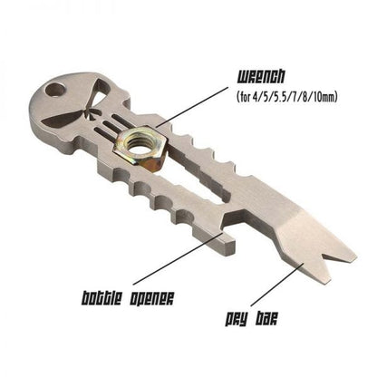 (Silver)Skull Survival Pocket Tool Key - أداة متعددة الاستخدام