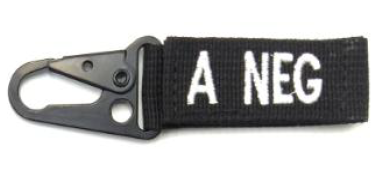 BLOOD TYPE BLACK KEYCHAIN