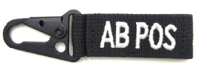 BLOOD TYPE BLACK KEYCHAIN