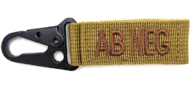 BLOOD TYPE KEYCHAIN KHAKI