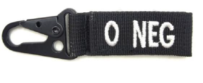 BLOOD TYPE BLACK KEYCHAIN