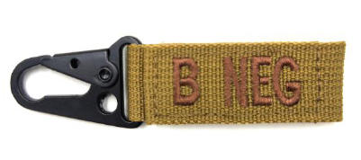 BLOOD TYPE KEYCHAIN KHAKI