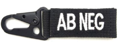 BLOOD TYPE BLACK KEYCHAIN