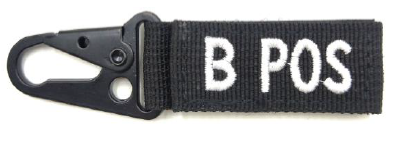 BLOOD TYPE BLACK KEYCHAIN