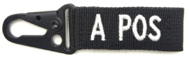 BLOOD TYPE BLACK KEYCHAIN