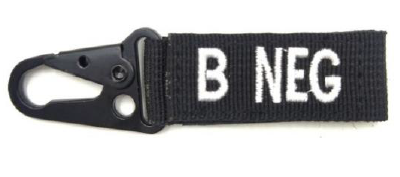 BLOOD TYPE BLACK KEYCHAIN